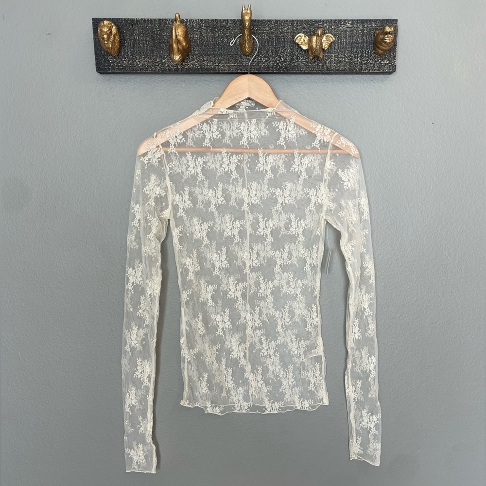 NWT Free People white Lady Lux Layering Lace Top M